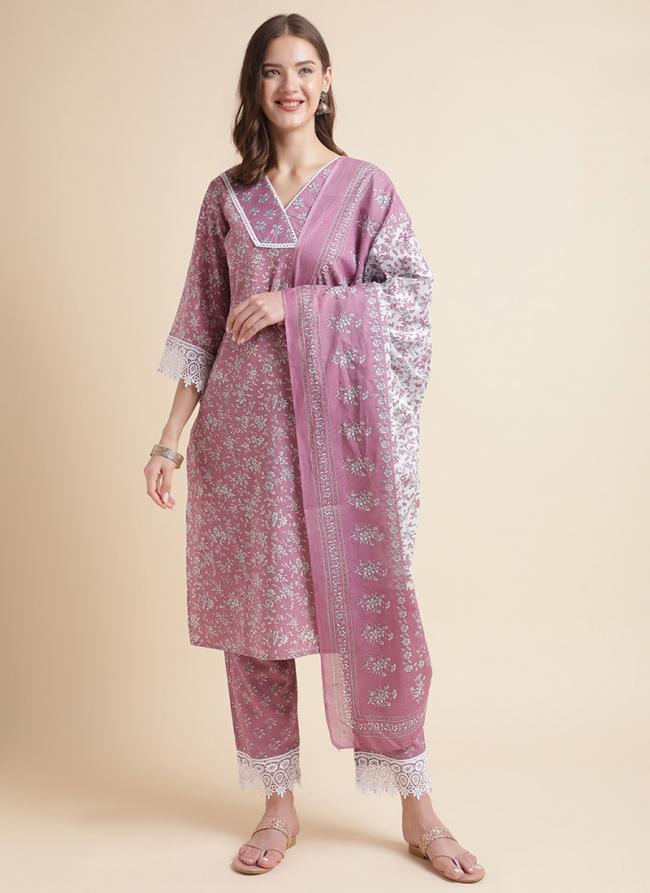 Cotton Pink Traditional Wear Digital Printed Readymade Salwaar Suit